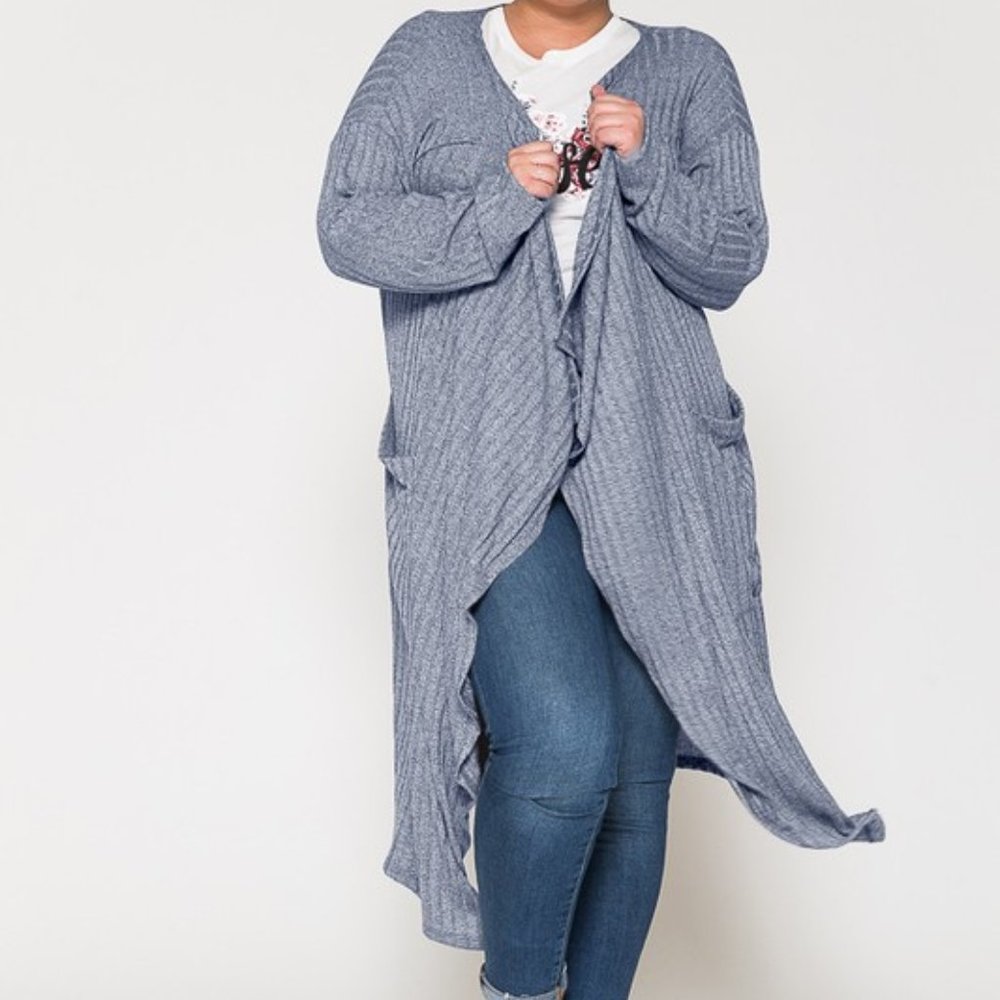 🔸️sale🔸️Denim colored PS Sophie Ribbed Cardigan